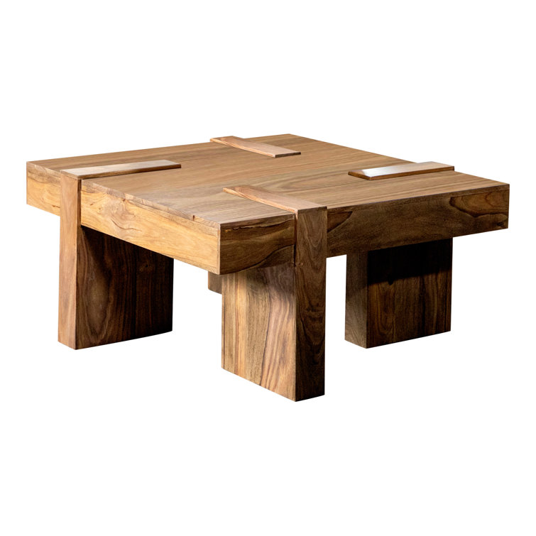 Loon Peak® Ivy Hill Solid Wood Block Coffee Table Wayfair.ca